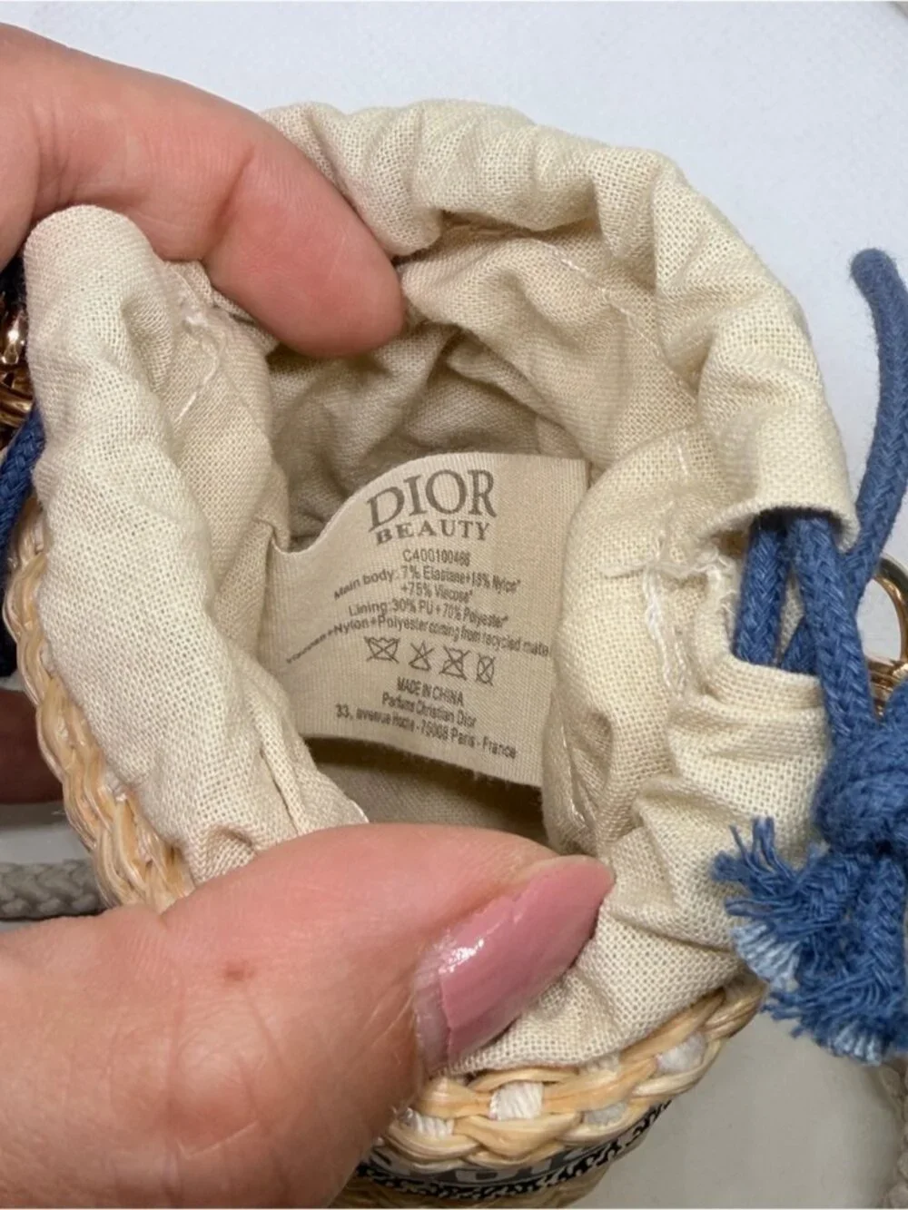 SOLD Dior Beauty Mini Woven Bucket Crossbody Bag Promotional GWP 0897